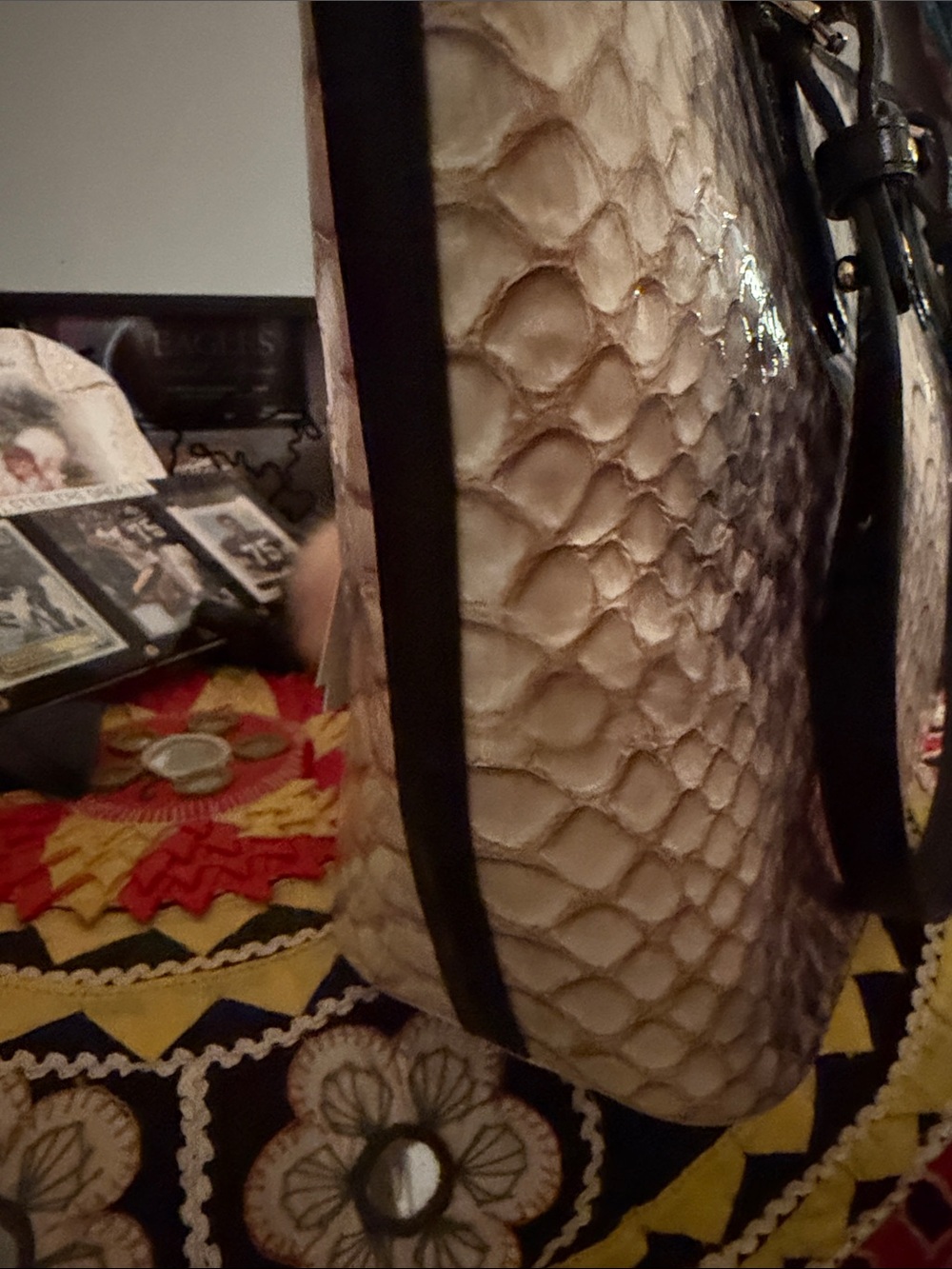 Brahmin Python-Print Tote Bag in Neutral/Black - Picture 7 of 16